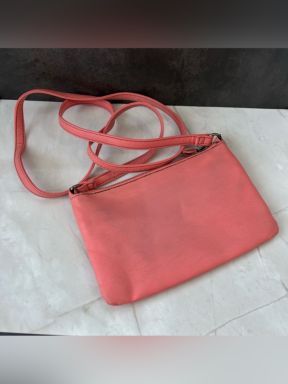 Roxy Coral Pink Crossbody Bag with Front Zip Pocket - Picture 3 of 5